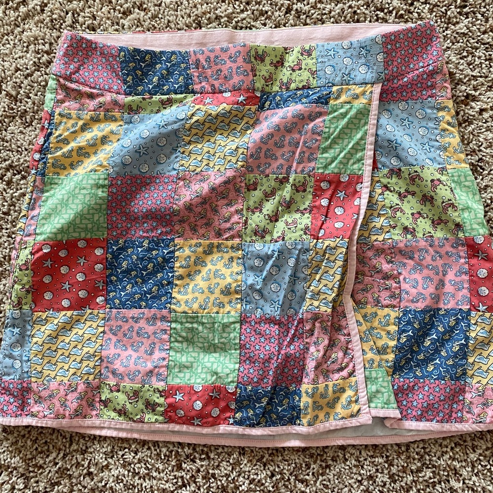 Vineyard Vines Patchwork Pattern Pink Skirt 10 - image 3